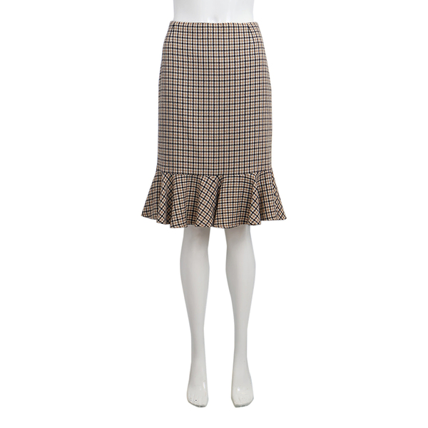Wool Frill Skirt Beige