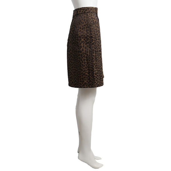 Vintage Polyester Mini Skirt Leopard Print