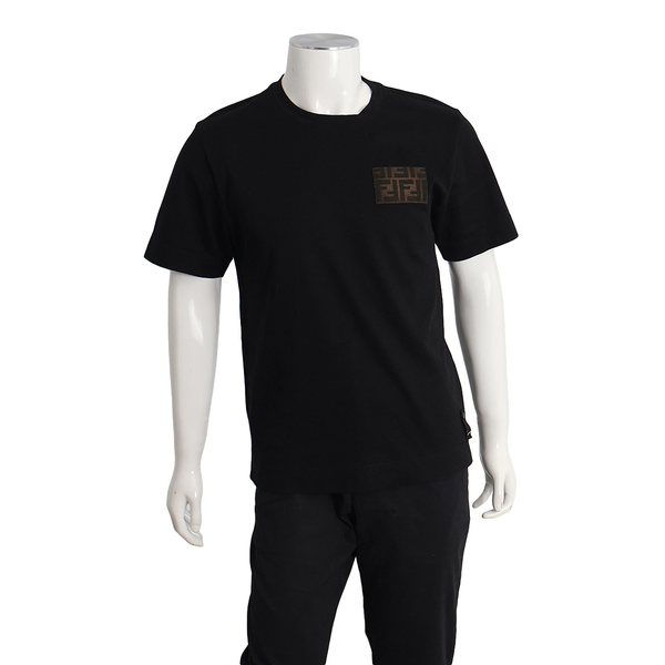 Cotton Logo Patch T-Shirt Black