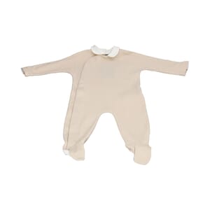 Cotton Baby Babygrow Beige/White