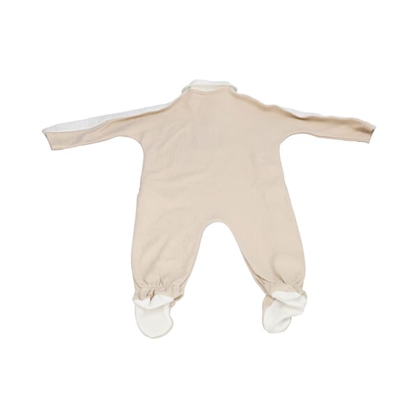 Cotton Baby Babygrow Beige/White