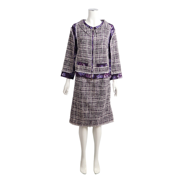 Cotton/Wool Skirt Suit Purple