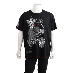 Cotton Schematics Print T-Shirt Black