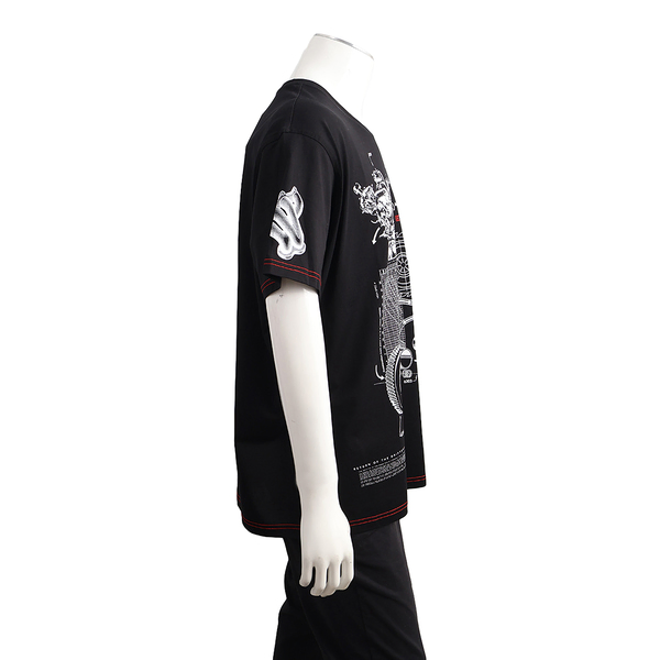 Cotton Schematics Print T-Shirt Black