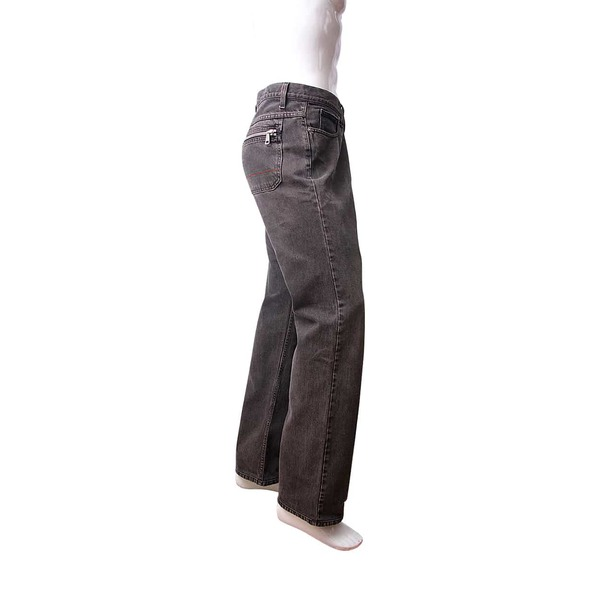 Vintage Cotton Denim Faded Jeans Black