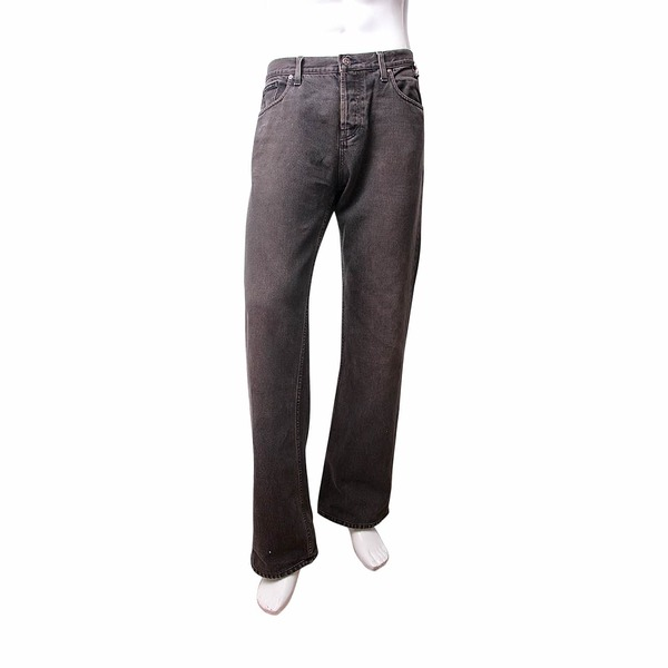Vintage Cotton Denim Faded Jeans Black