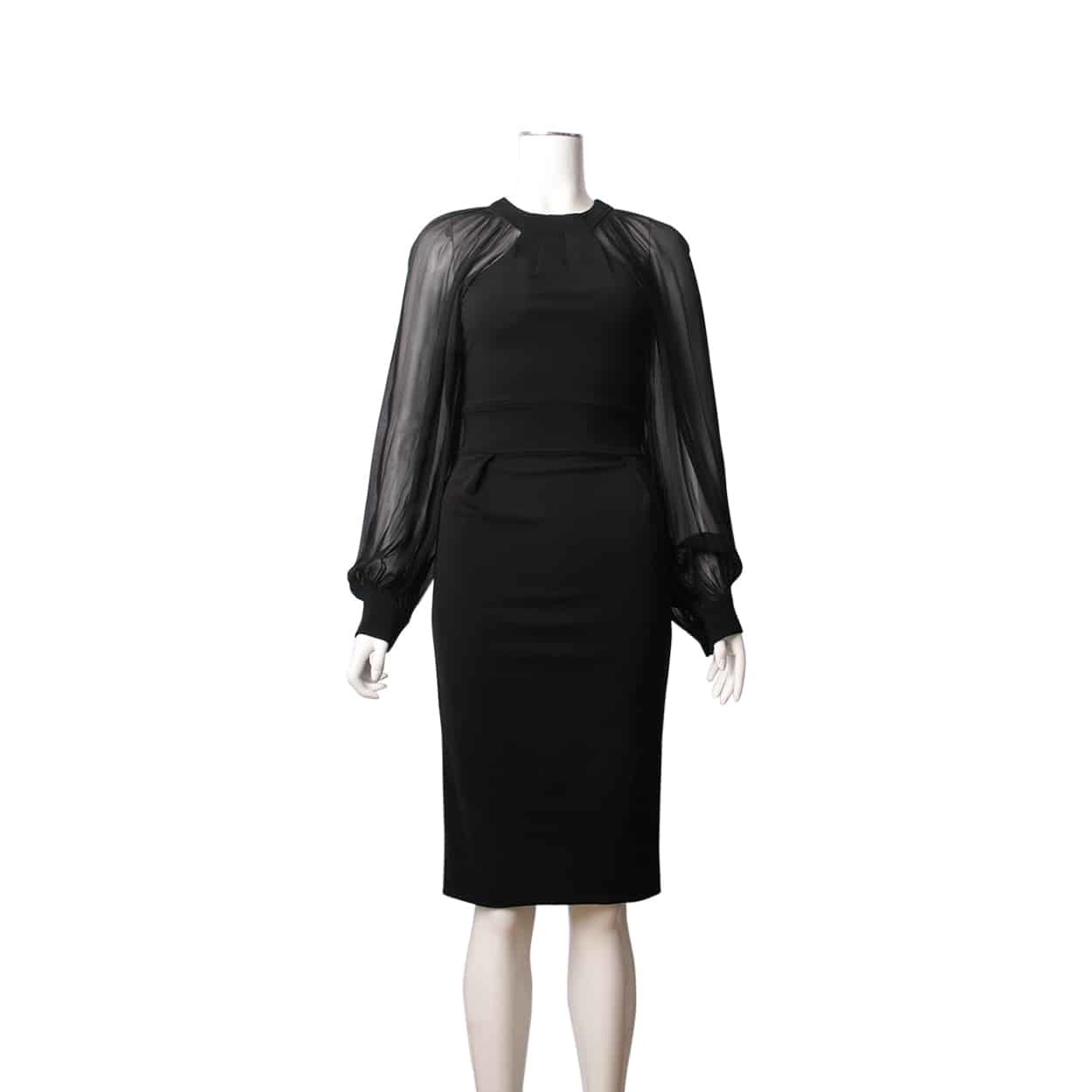 Gucci★素敵！Black Viscose Tunic Straight Stretch Dress Stretch viscose lace dress in black | GUCCI® MX