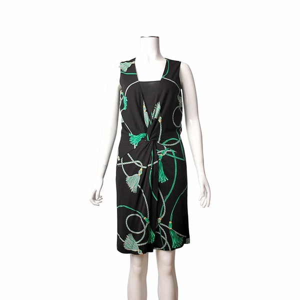 Rayon/Silk Dress Black/Green