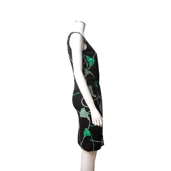 Rayon/Silk Dress Black/Green