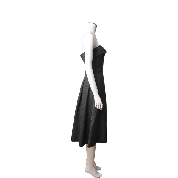 Wool Strapless Dress Grey