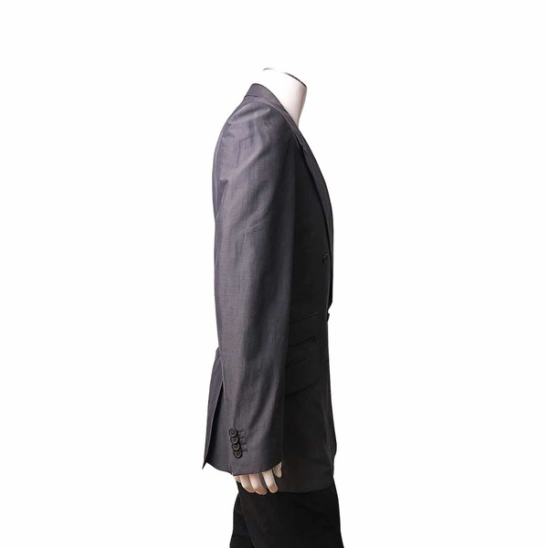 Vintage Cotton Double Breasted Blazer Grey