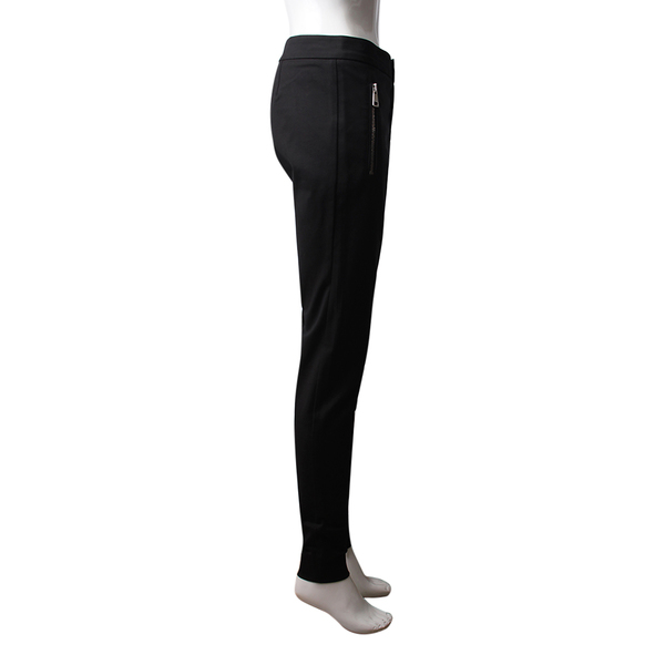 Cotton Front Zip Formal Pants Black