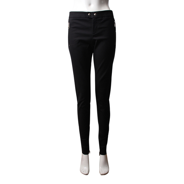Cotton Front Zip Formal Pants Black
