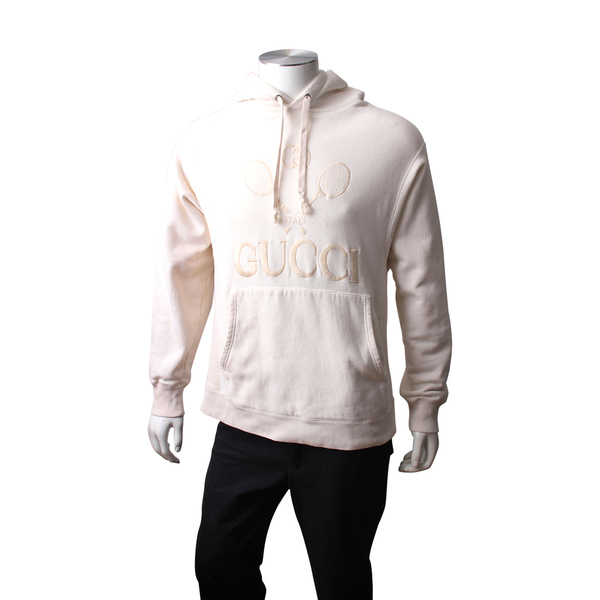 Cotton Logo Tennis Hoodie Off White