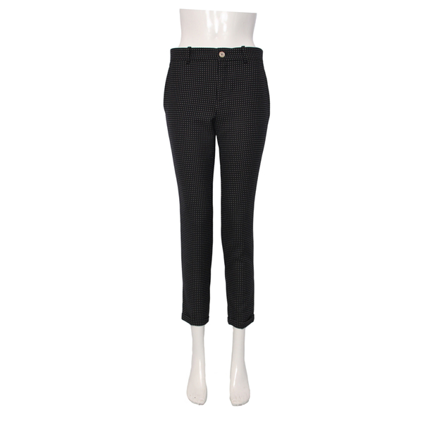 Wool Blend Polka Dot Trousers Black/White
