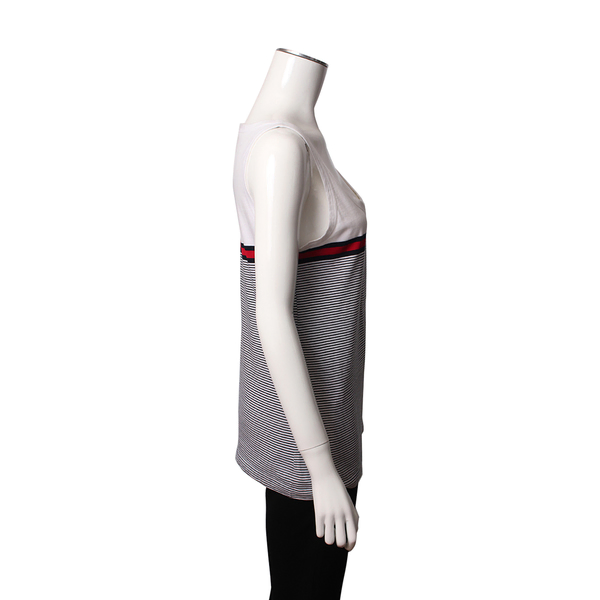 Cotton Tank Top Striped White/Black