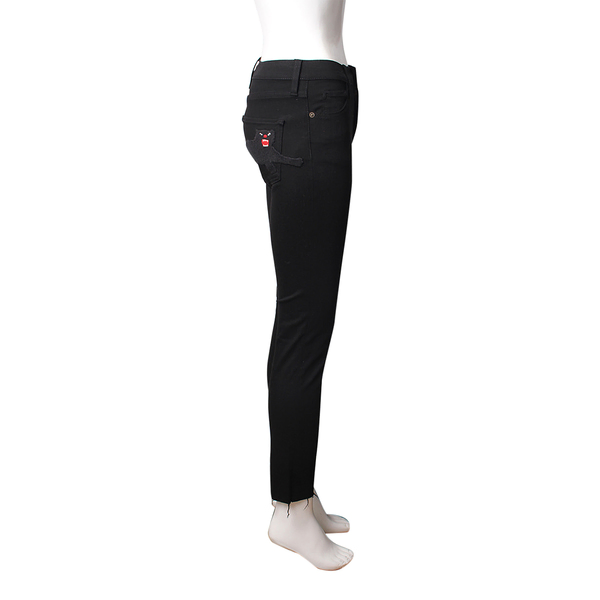 Cotton Panther Skinny Jeans Black