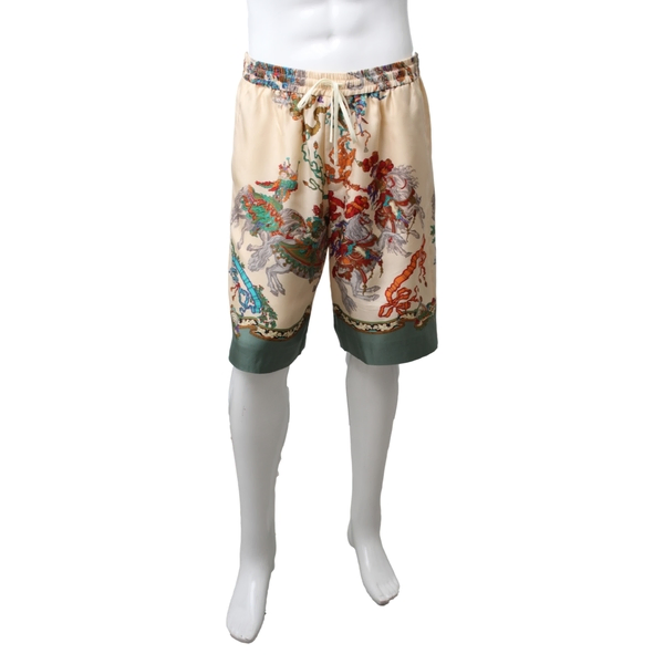 Silk Warrior Print Shorts Multicolour