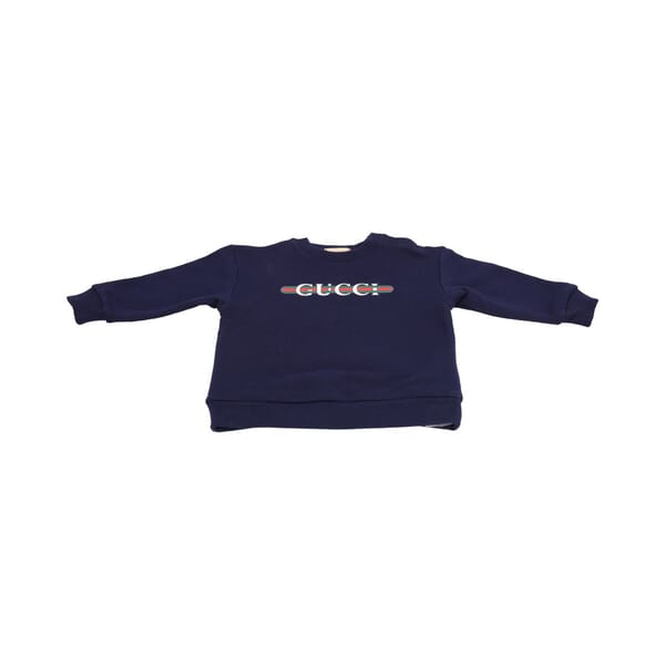 Kids Cotton Logo Sweater Navy