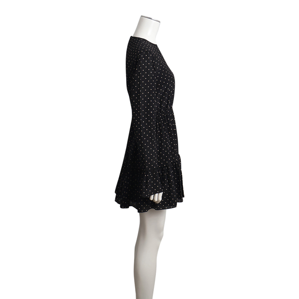 Silk Polka Dot Dress Black