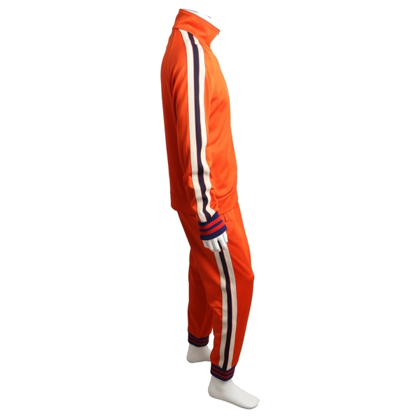 Mixed Material Tracksuit Set Orange