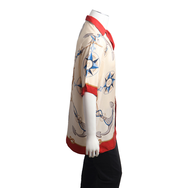 Silk Compass Bowling Shirt Multicolour