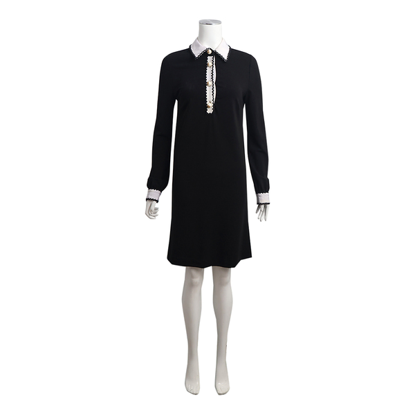 Viscose Pearl GG Crepe Dress Black