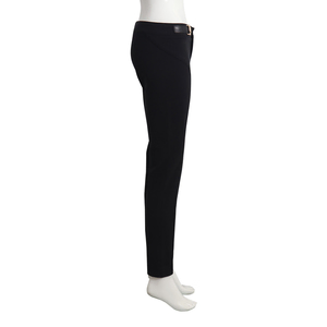 Cotton Blend Horsebit Detail Trousers Black, view 2