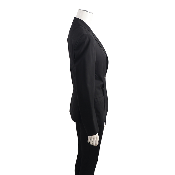 Vintage Wool Waist Tie Blazer Black