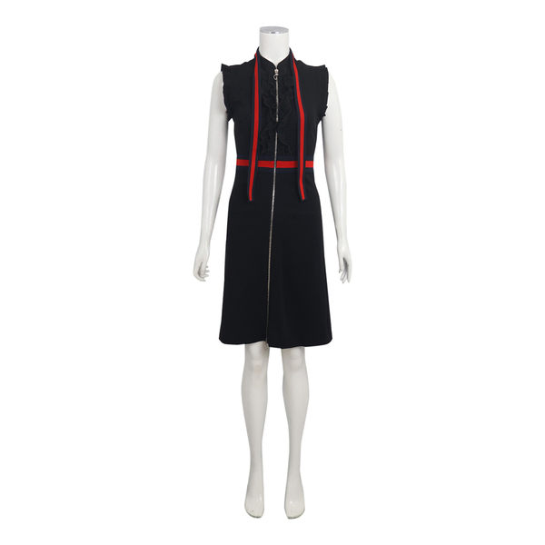 Viscose Web Ruffle Dress Black