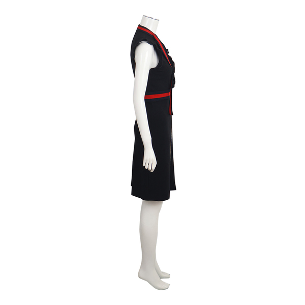 Viscose Web Ruffle Dress Black