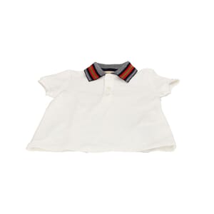 Cotton Baby Web Polo Shirt White