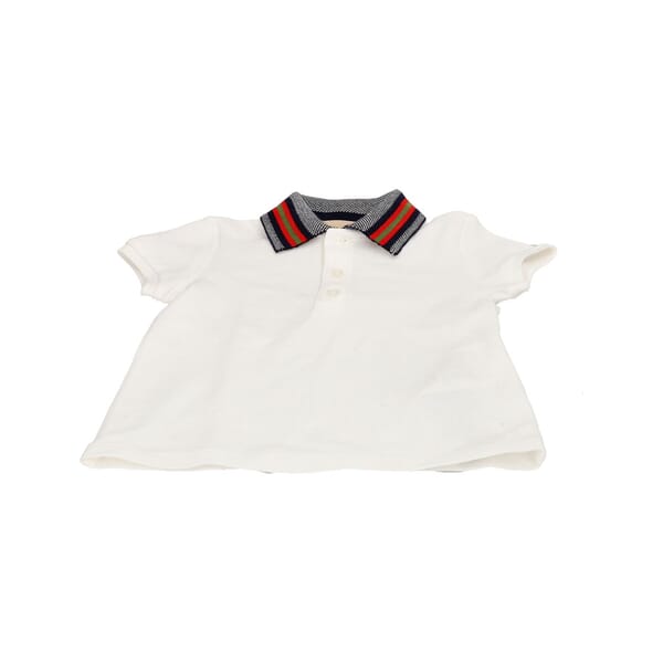 Cotton Baby Web Polo Shirt White