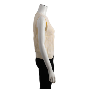 Cotton Blend Jacquard GG Vest Yellow, view 2