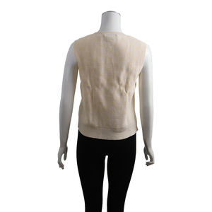 Cotton Blend Jacquard GG Vest Yellow, view 3