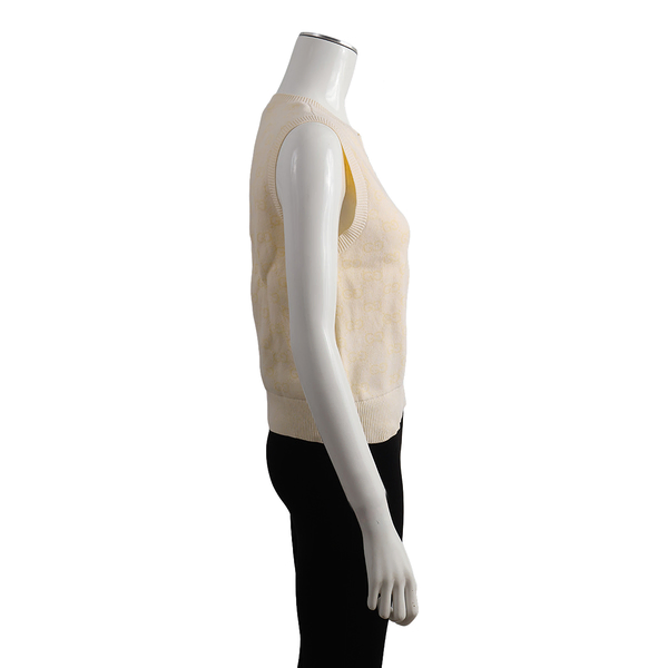 Cotton Blend Jacquard GG Vest Yellow