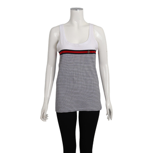 Vintage Cotton Striped Tank Top White/Black