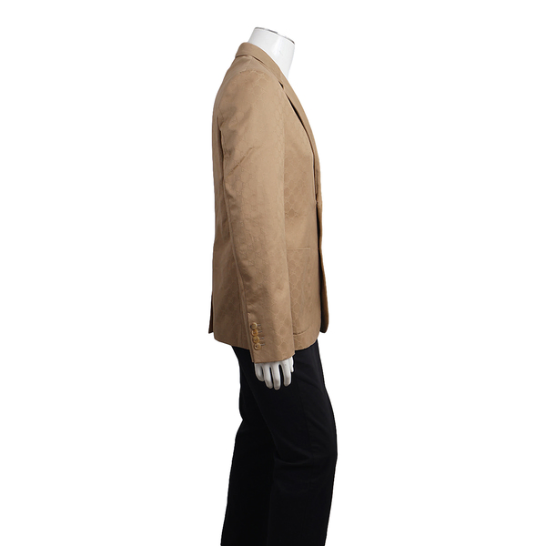 Cotton GG Gabardine Jacquard Jacket Beige