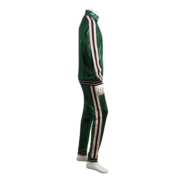 Mixed Material Tracksuit Green