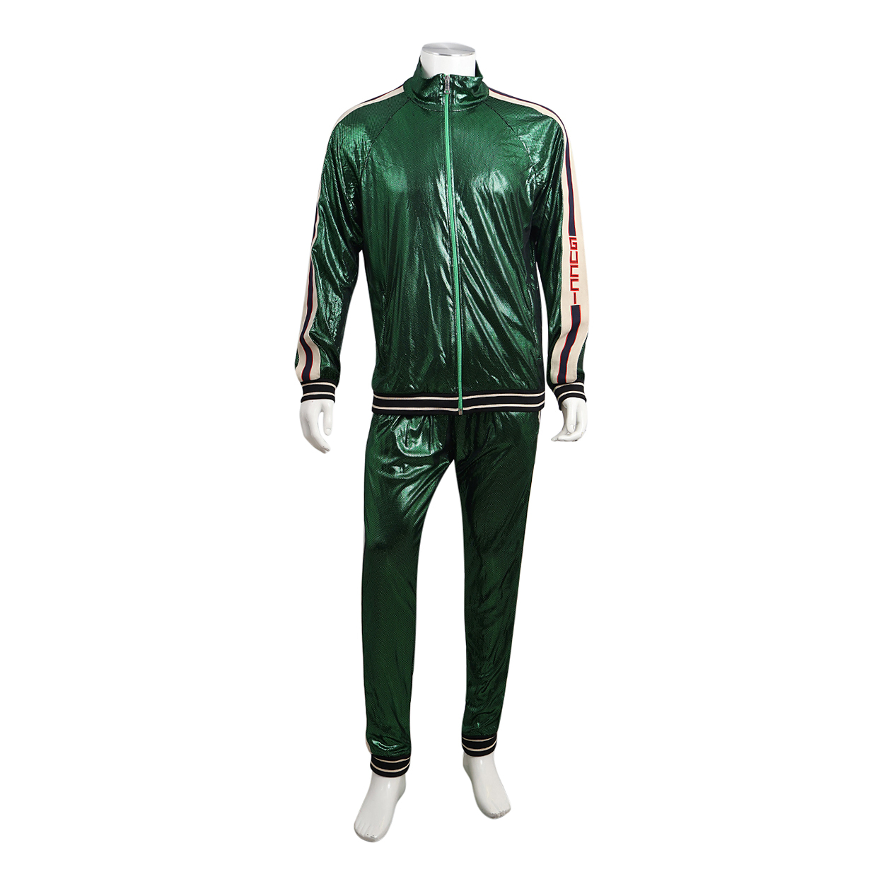 Mixed Material Tracksuit Green