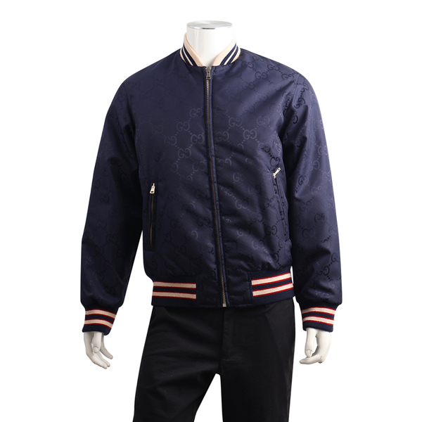 Nylon GG Reversible Bomber Jacket Blue