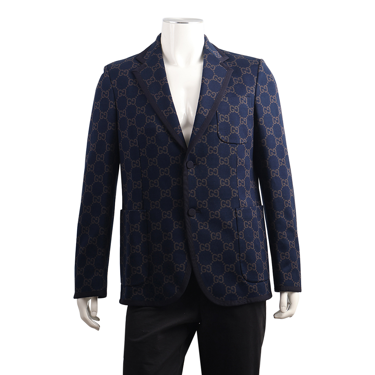 Cotton GG Blazer Navy Blue