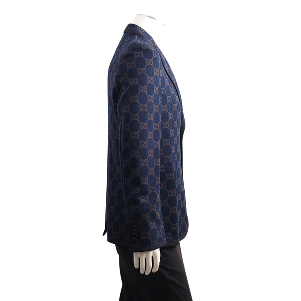 Cotton GG Blazer Navy Blue