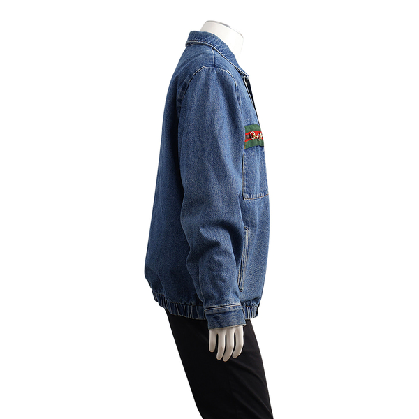 Cotton Horsebit Denim Jacket Blue