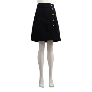 Wool/Silk Pearl Embellished Skirt Black