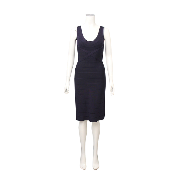 Rayon/Nylon Knit Mini Dress Navy