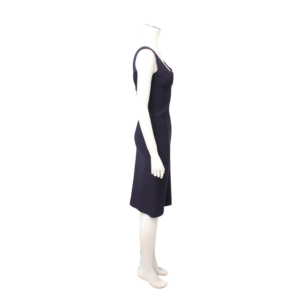 Rayon/Nylon Knit Mini Dress Navy