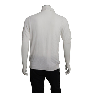 Cotton Knit Polo Shirt White, view 3