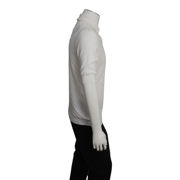 Cotton Knit Polo Shirt White