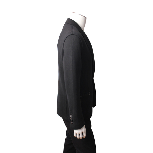 Cotton Blend Zip Pocket Jacket Black